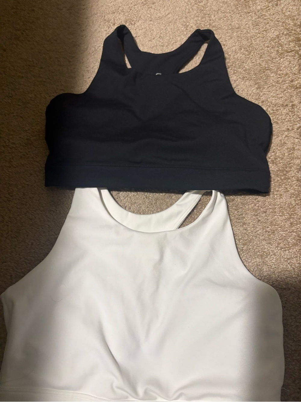 GAP Black and White high neck Racerback sports bra